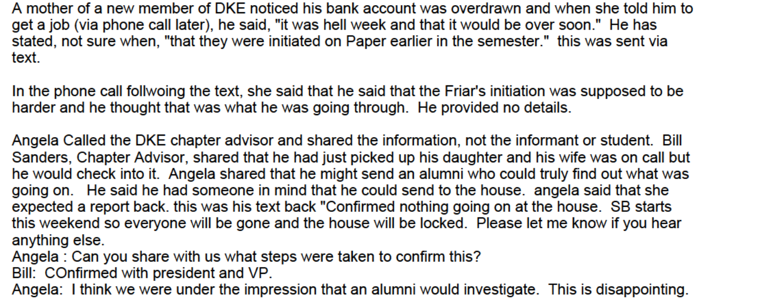 DKE complaint to LSU March 2018